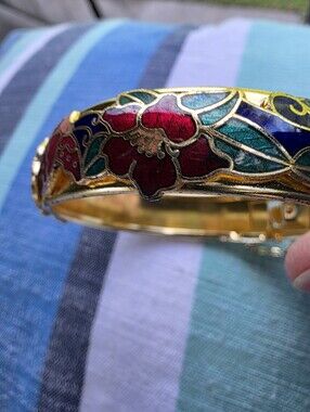Cloisonne Hinged Bracelet
